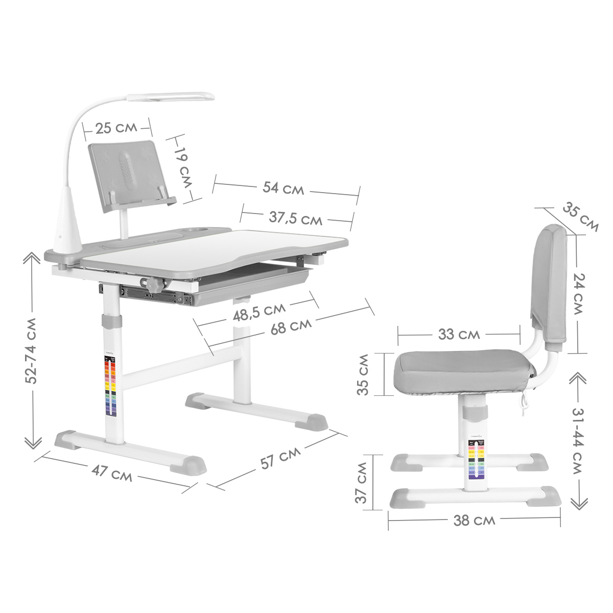 Комплект Anatomica Avgusta Comfort парта + стул + выдвижной ящик +  светильник + подставка - Купить в Челябинске за 12 480 ₽ | Магазин  «КупиПарту»